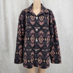Bear Ridge Outfitters Vintage Aztec Pattern Button-Up Jacket Nobby Fleece